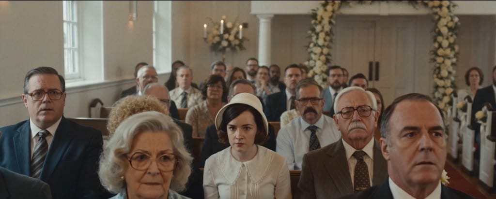 WIZE Can do comedy — wedding guests staring from the pews