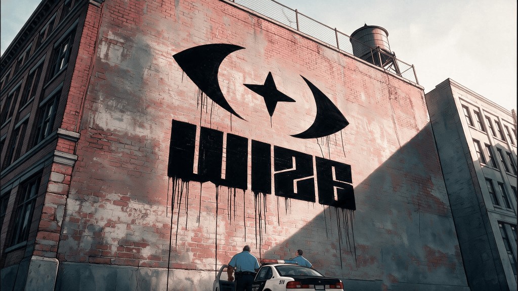 Downhill SF — Wize mural painted on a brick wall