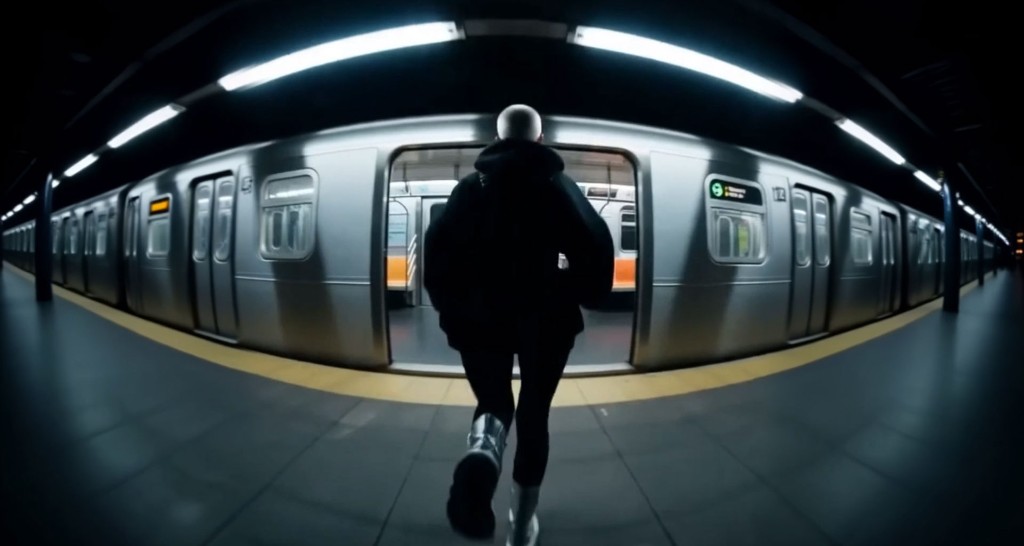 Rave — figure running toward a subway train