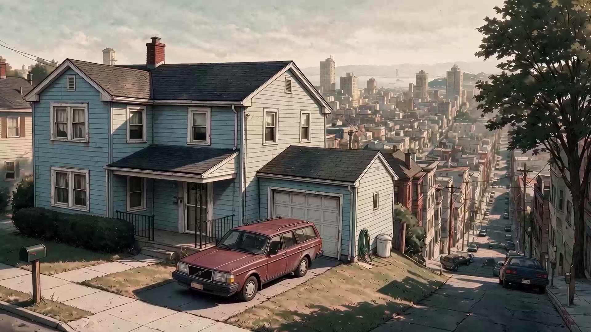 Downhill SF — house on a San Francisco hill